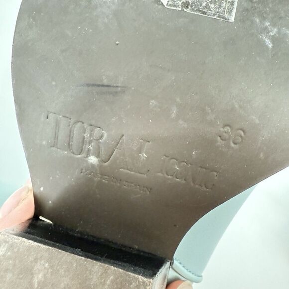 Toral Western Cowboy Blue Camel Leather Boho Festival Boots Party Coastal 36 US6 - Picture 11 of 12